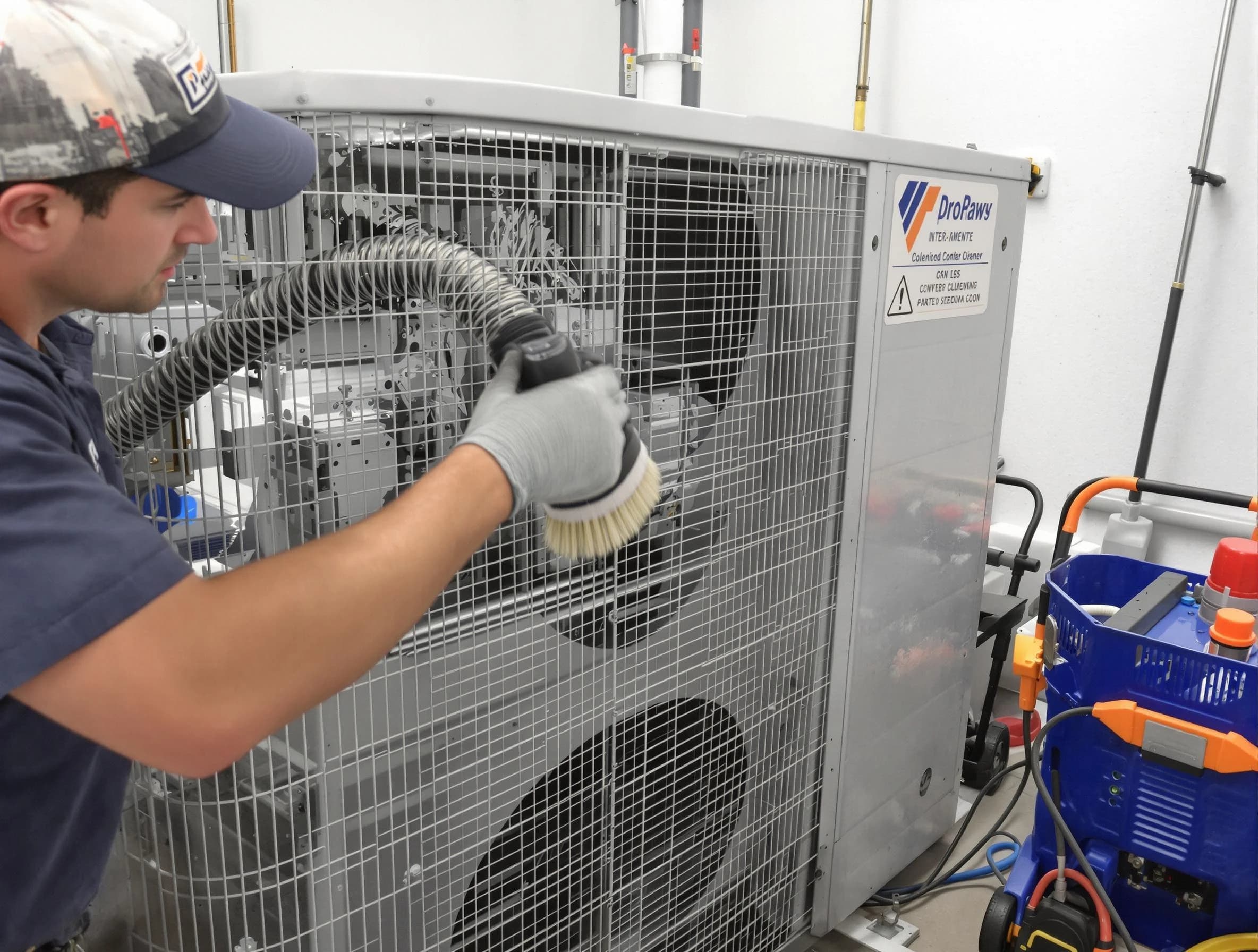 Whittier Air Duct Cleaning specialist performing precision AC coil cleaning for improved system performance in Whittier