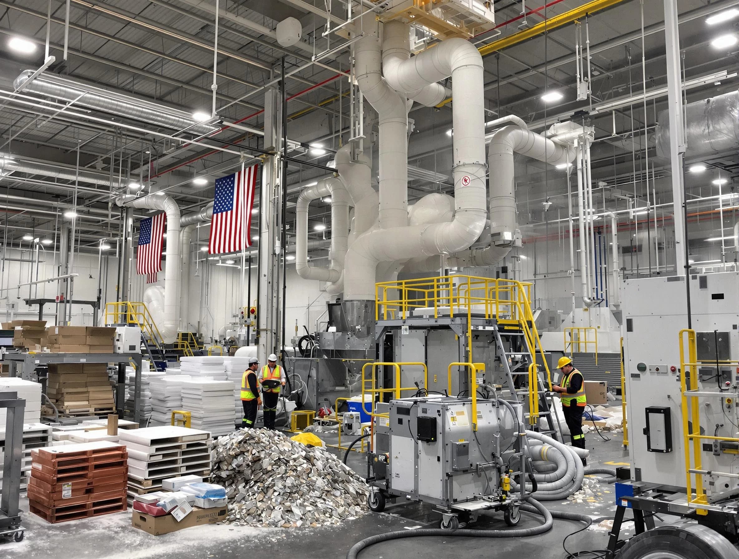 Whittier Air Duct Cleaning team performing large-scale industrial duct cleaning at a commercial facility in Whittier